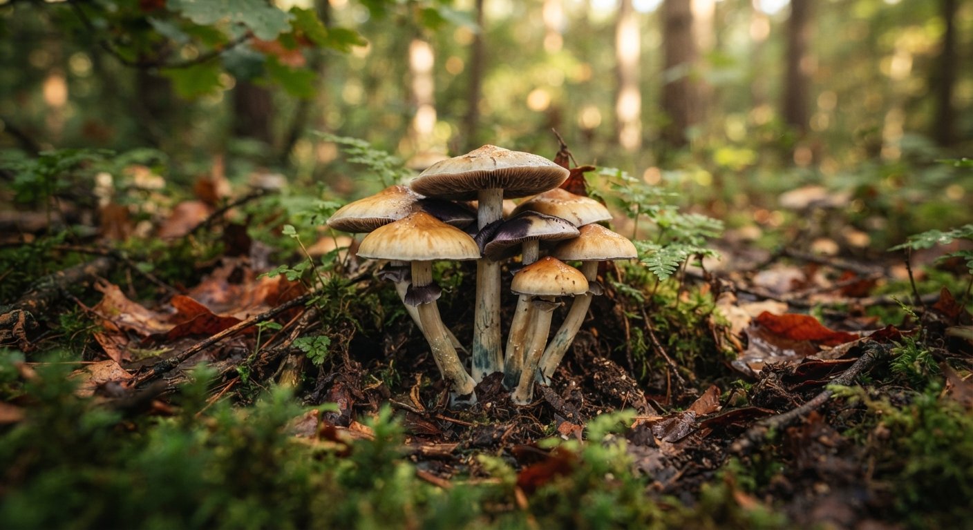 Hongos Psilocybe en el bosque